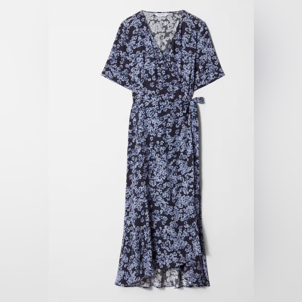 & Other Stories Floral Blue Midi Dress